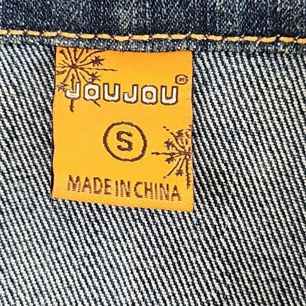 Jou Jou Premium Denim Collection Women's Small‎ Blue Jean Jacket Pockets EUC